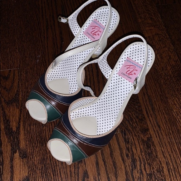 Pleaser Shoes - Pin up peep toe heels